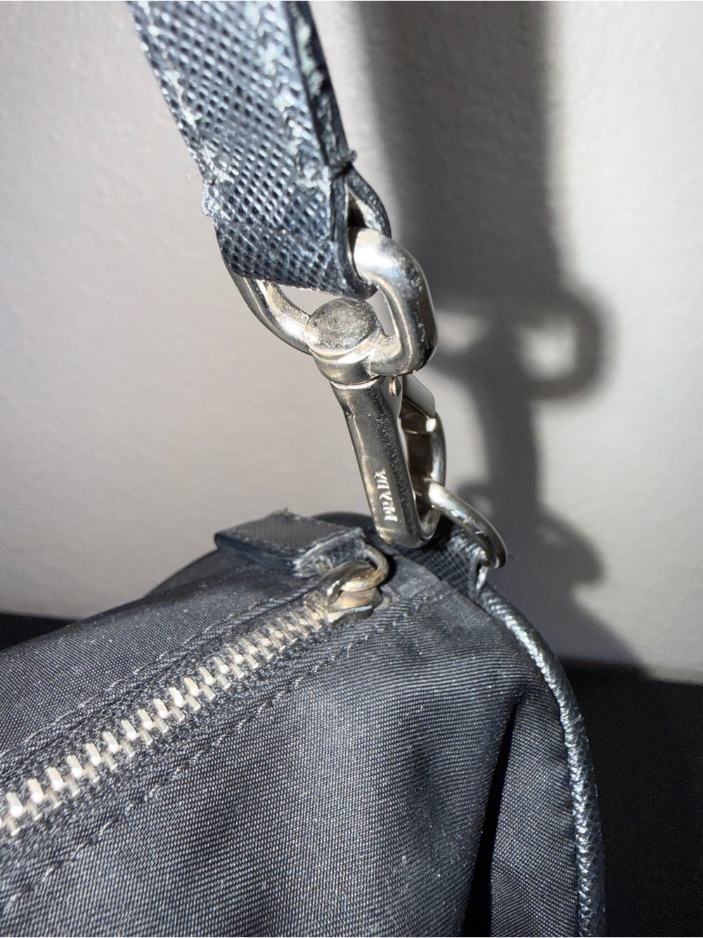 Vintage Prada Black Nylon Shoulder Bag - Picture 5 of 8
